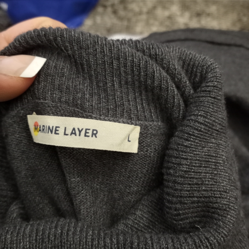 MARINE LAYER Addison Gray Knit Turtleneck Dress - Picture 5 of 5